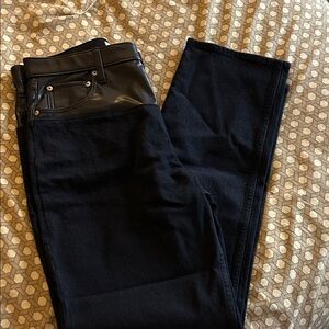 Abercrombie Black Jeans with Leather Accents